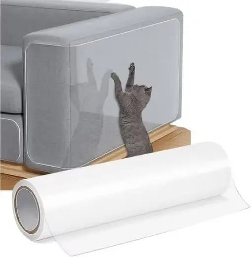 Clear Self-Adhesive Cat Scratch Protector Film, Cut-to-Size Sofa and Furniture Guard for Smooth Surfaces, 30 x 300 cm
