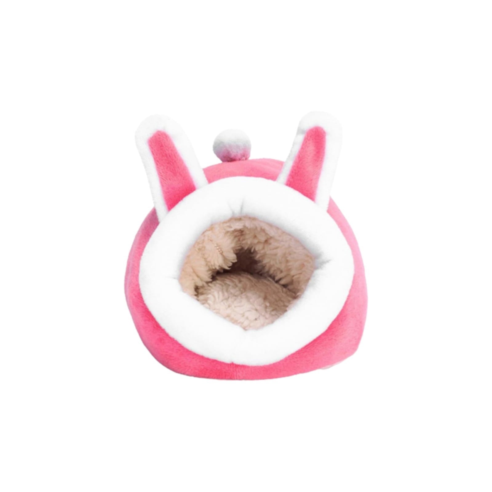Small Pet Bed, Pig Christmas Bed Warm Hedgehog Hideout Cotton House Sleeping Nest Cage Accessories for Small Animal Habitat Supplies for Hamster Sugar Glider Squirrel Bearded Dragon Pink