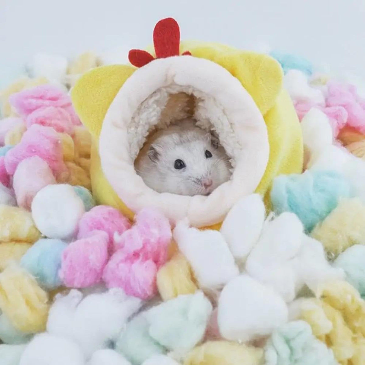 Small Pet Bed, Pig Christmas Bed Warm Hedgehog Hideout Cotton House Sleeping Nest Cage Accessories for Small Animal Habitat Supplies for Hamster Sugar Glider Squirrel Bearded Dragon Pink