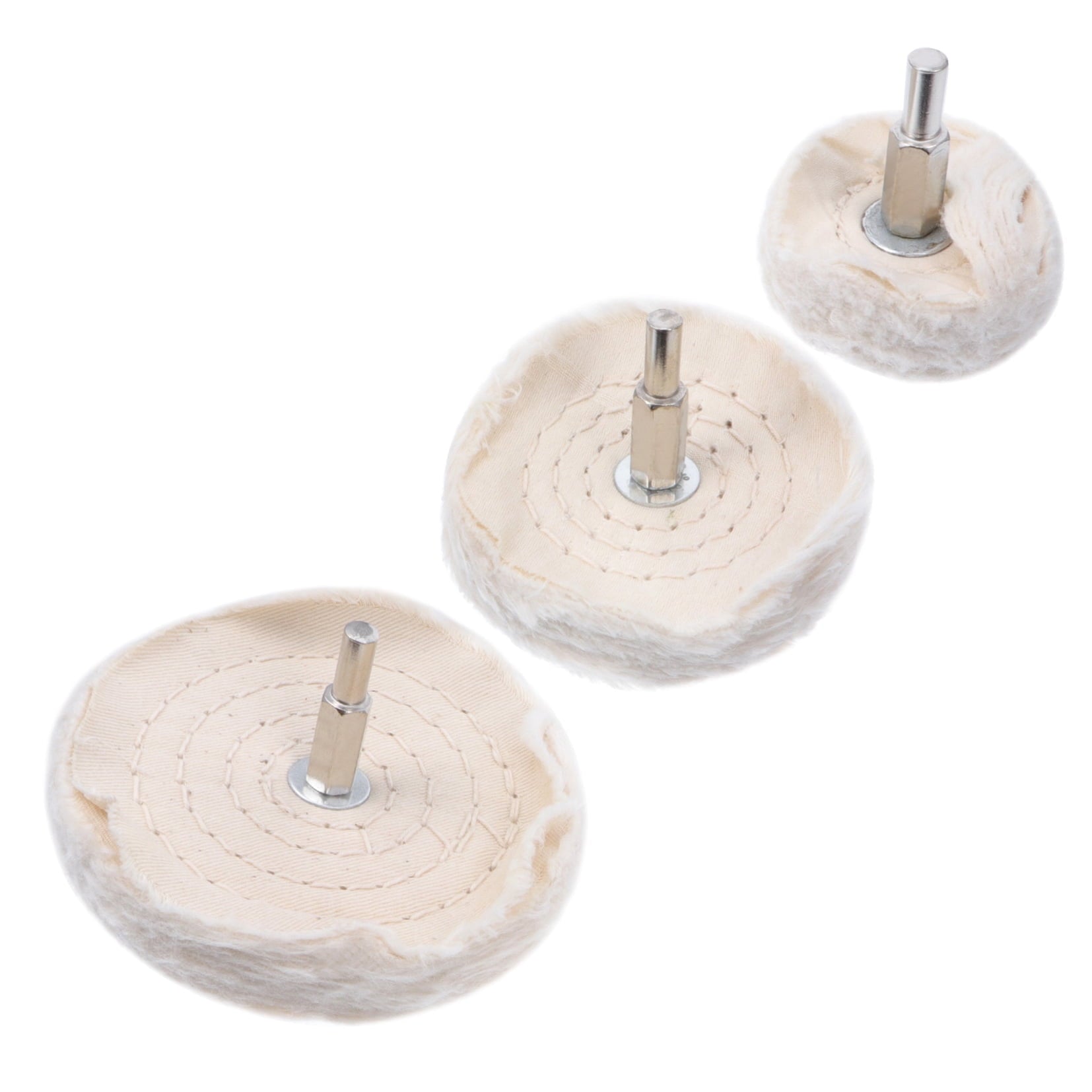 drill polishing pad Polishing Cloth Beige For Metal Surface Cleaning 3pcs