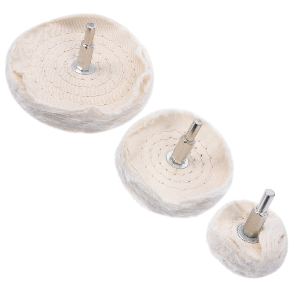 drill polishing pad Polishing Cloth Beige For Metal Surface Cleaning 3pcs