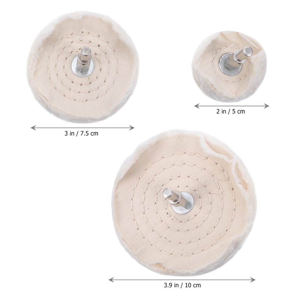 drill polishing pad Polishing Cloth Beige For Metal Surface Cleaning 3pcs