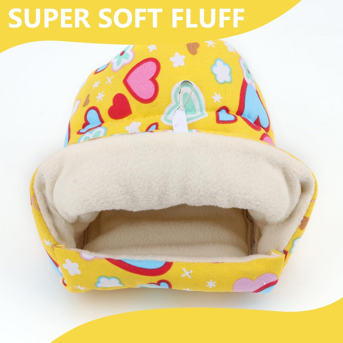 Bird Hammock - Sleeping Nest Bird - Bird Tent - Bird Cage Accessories - Parrot Toys - Parakeet Toys - Hammock - Plush House - Lovebird - Cockatiel - Canary - Sleeping Bag - Yellow - 1 Piece