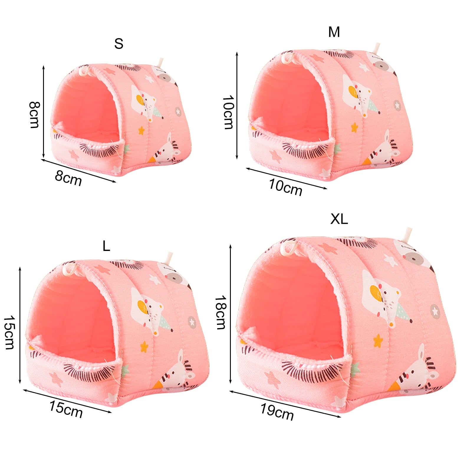 Cartoon Pattern Guinea Pig Cave House Bed, Rabbit Squirrel Chinchilla Hamster Hedgehog Nest Hideout, Small Animals Cage Warm Supplies, Machine Washable XL Green