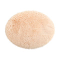 16 inch Plush Dog Bed Mat Warm Fluffy Round Puppy Crate Pad with Anti-Slip Waterproof Bottom Soft Comfy Pet Kennel Mat for Small and Medium Dogs Beige