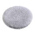 16 inch Plush Dog Bed Mat Warm Fluffy Round Puppy Crate Pad with Anti-Slip Waterproof Bottom Soft Comfy Pet Kennel Mat for Small and Medium Dogs Gray