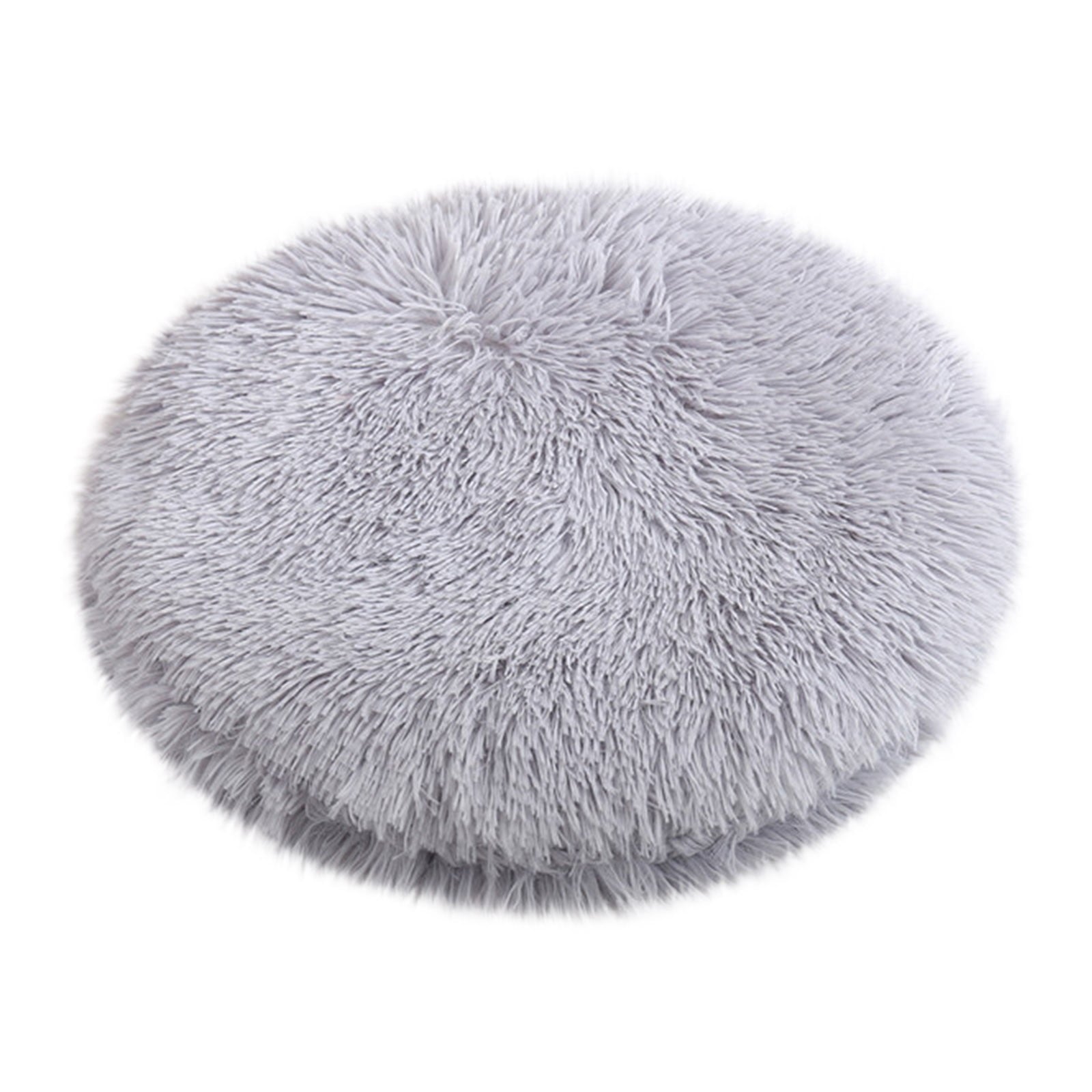 16 inch Plush Dog Bed Mat Warm Fluffy Round Puppy Crate Pad with Anti-Slip Waterproof Bottom Soft Comfy Pet Kennel Mat for Small and Medium Dogs Gray