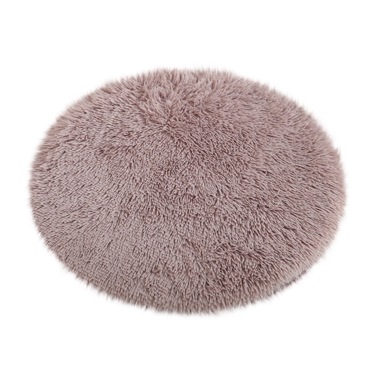 16 inch Plush Dog Bed Mat Warm Fluffy Round Puppy Crate Pad with Anti-Slip Waterproof Bottom Soft Comfy Pet Kennel Mat for Small and Medium Dogs Purple