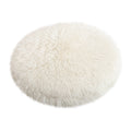 16 inch Plush Dog Bed Mat Warm Fluffy Round Puppy Crate Pad with Anti-Slip Waterproof Bottom Soft Comfy Pet Kennel Mat for Small and Medium Dogs White
