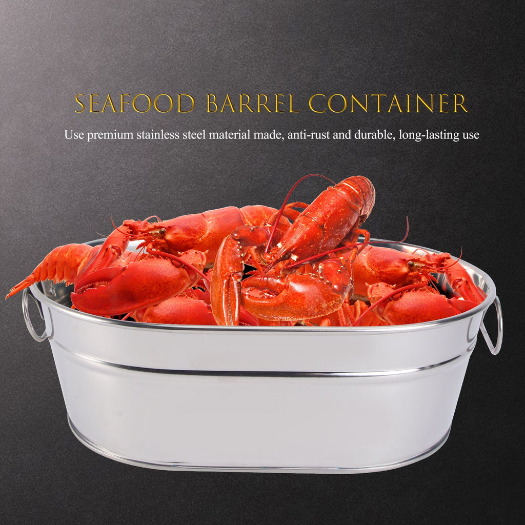 Large Capacity Stainless Steel Seafood Bucket for Serving Seafood in Restaurants and Home Tableware 1 Piece