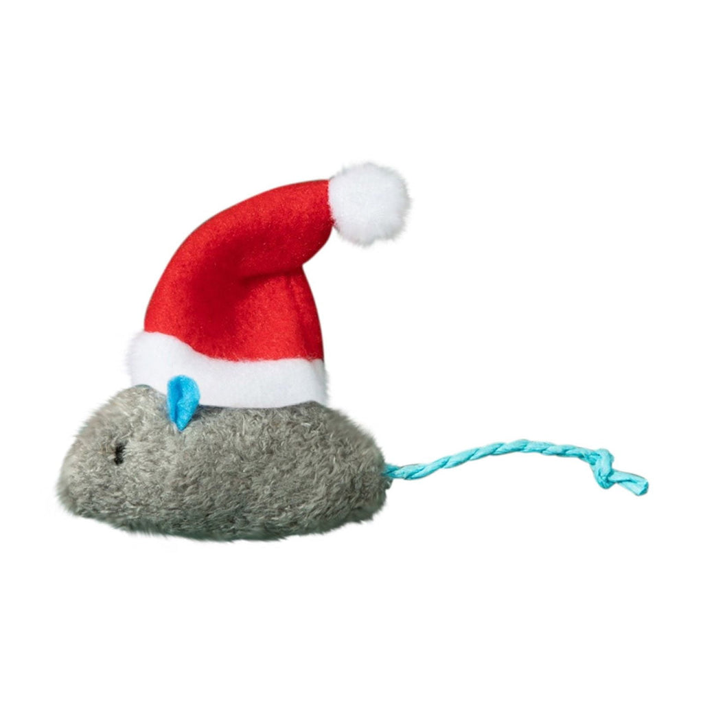 Catnip Toys Interactive Toy Christmas Hat Costume Plush Mouse Shaped Cat Toys for Cat Kitten Indoor B