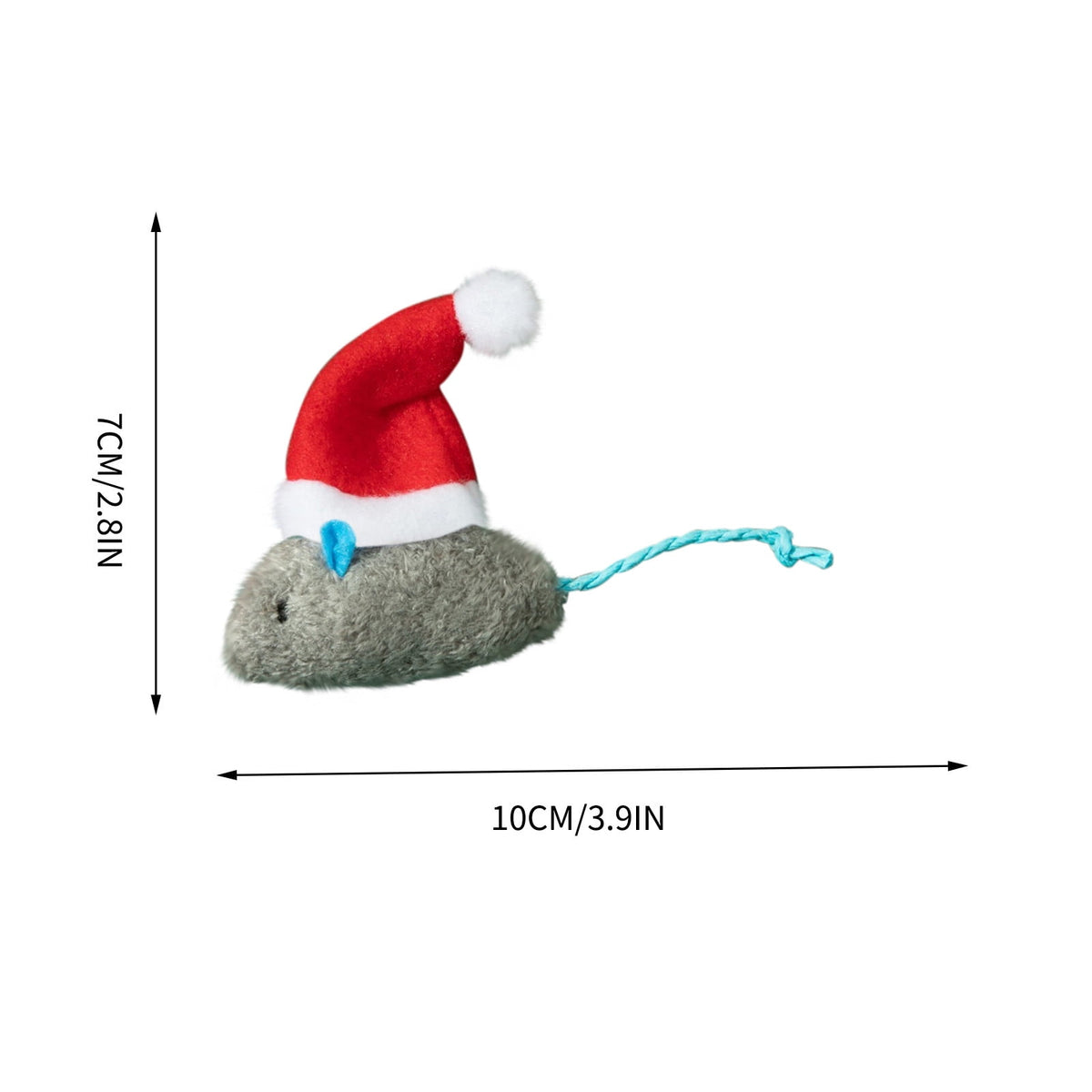 Catnip Toys Interactive Toy Christmas Hat Costume Plush Mouse Shaped Cat Toys for Cat Kitten Indoor B