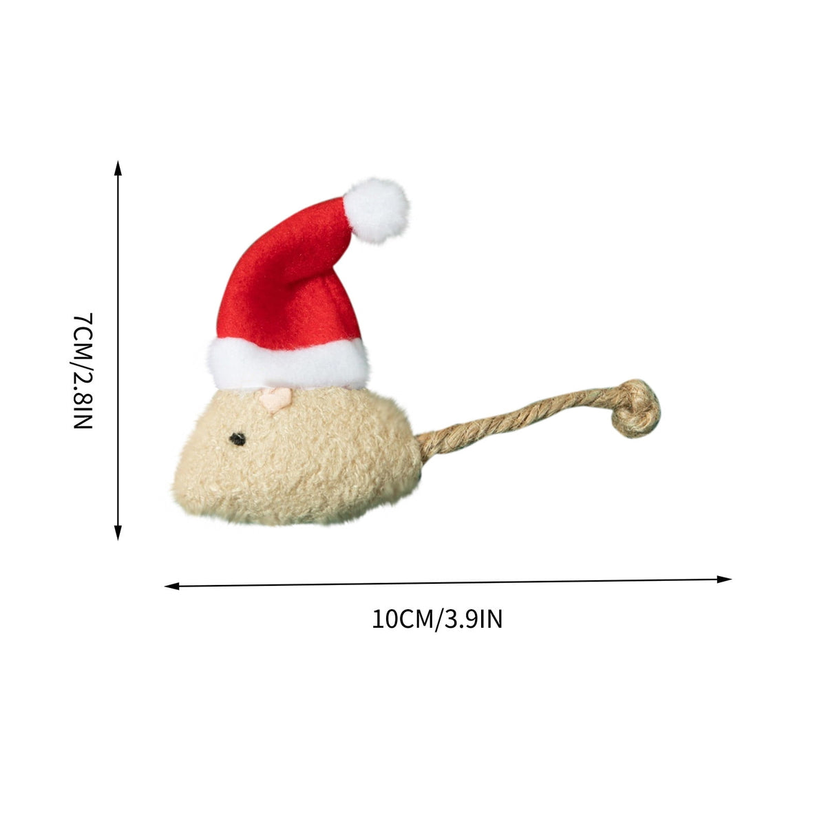 Catnip Toys Interactive Toy Christmas Hat Costume Plush Mouse Shaped Cat Toys for Cat Kitten Indoor C