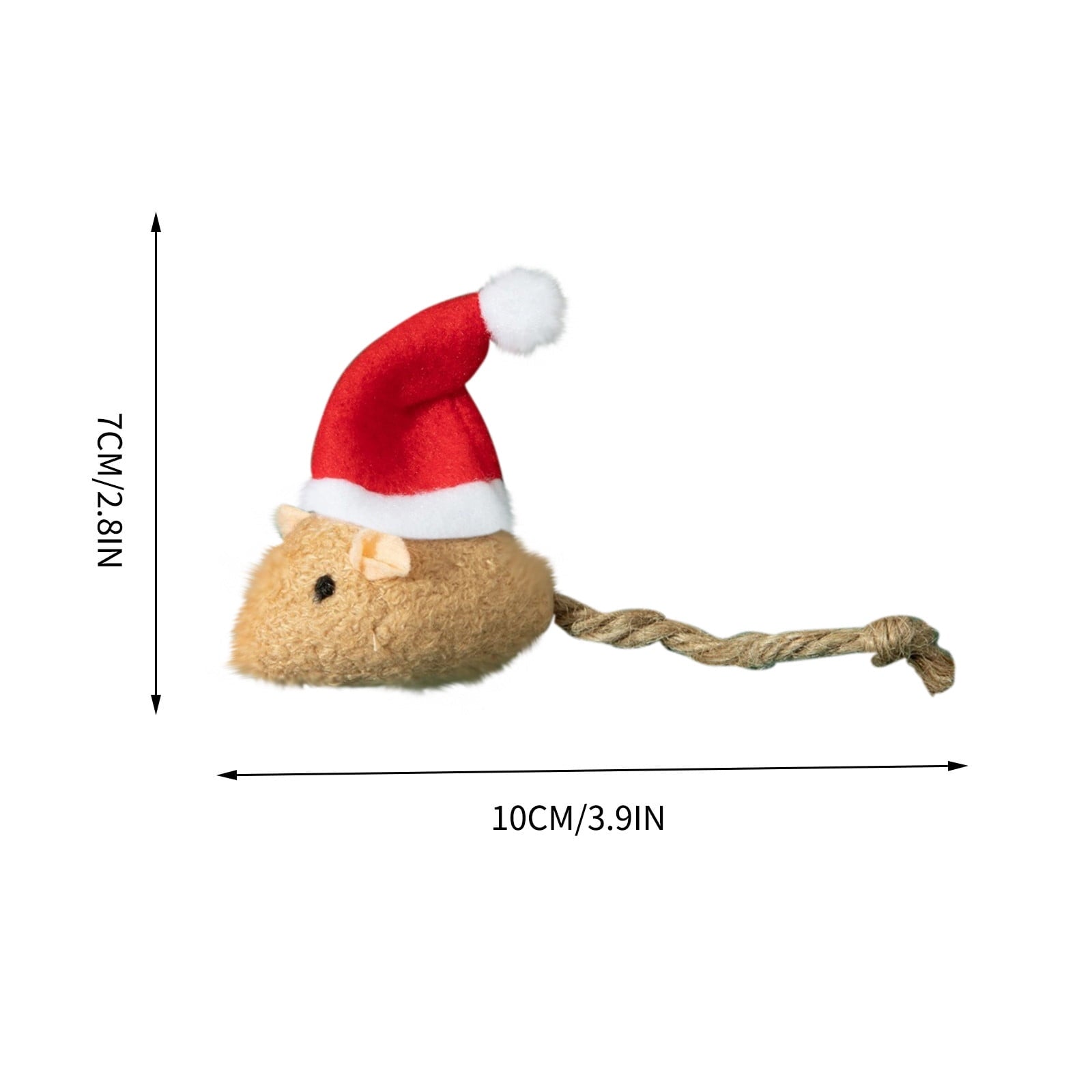 Catnip Toys Interactive Toy Christmas Hat Costume Plush Mouse Shaped Cat Toys for Cat Kitten Indoor D