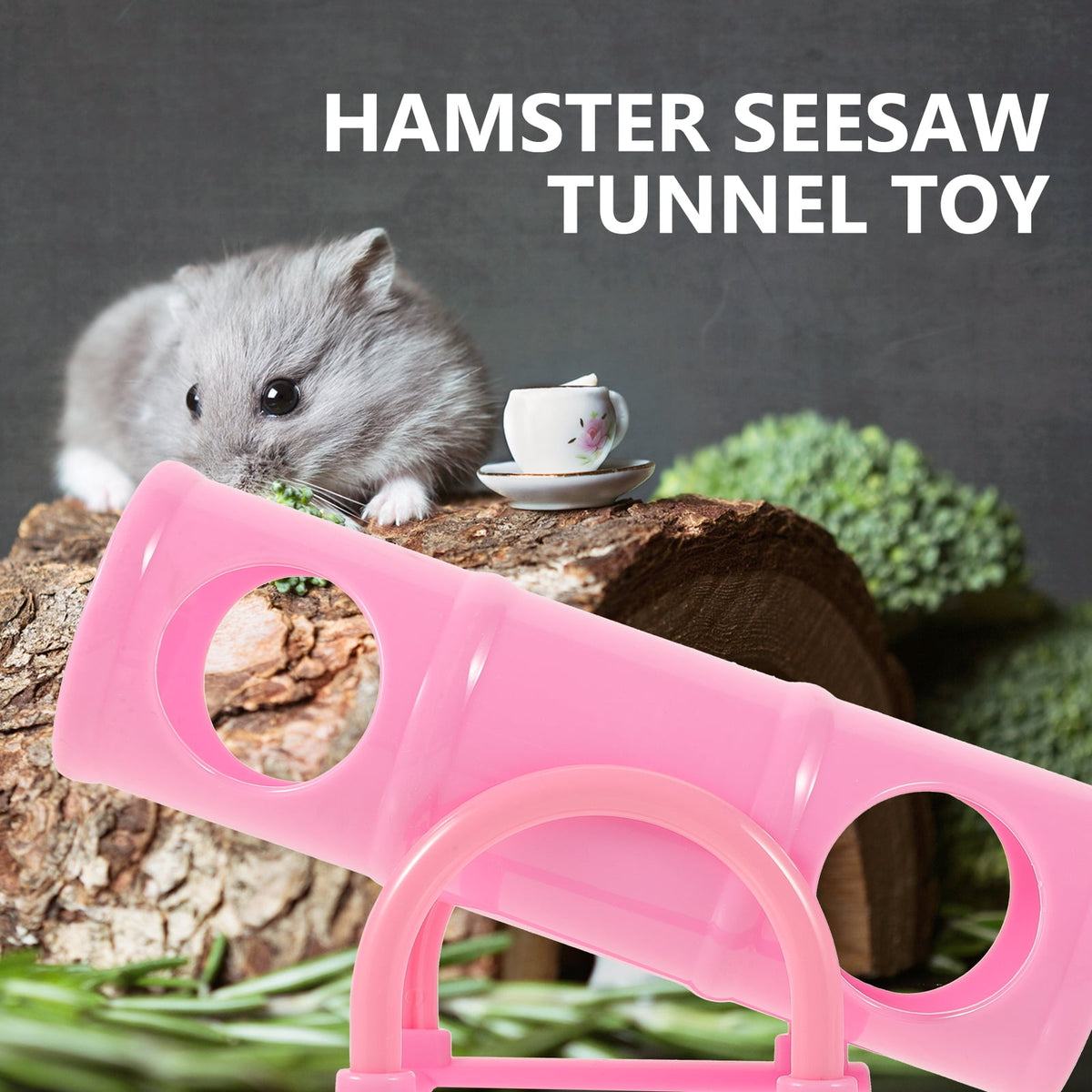 Pink Guinea Pig Toys Hamster Seesaw Pets Tunnel Small Animals