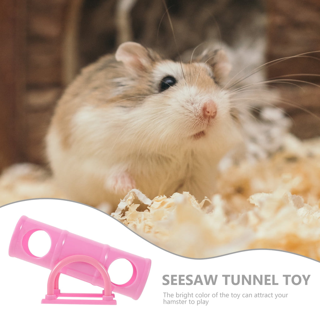 Pink Guinea Pig Toys Hamster Seesaw Pets Tunnel Small Animals