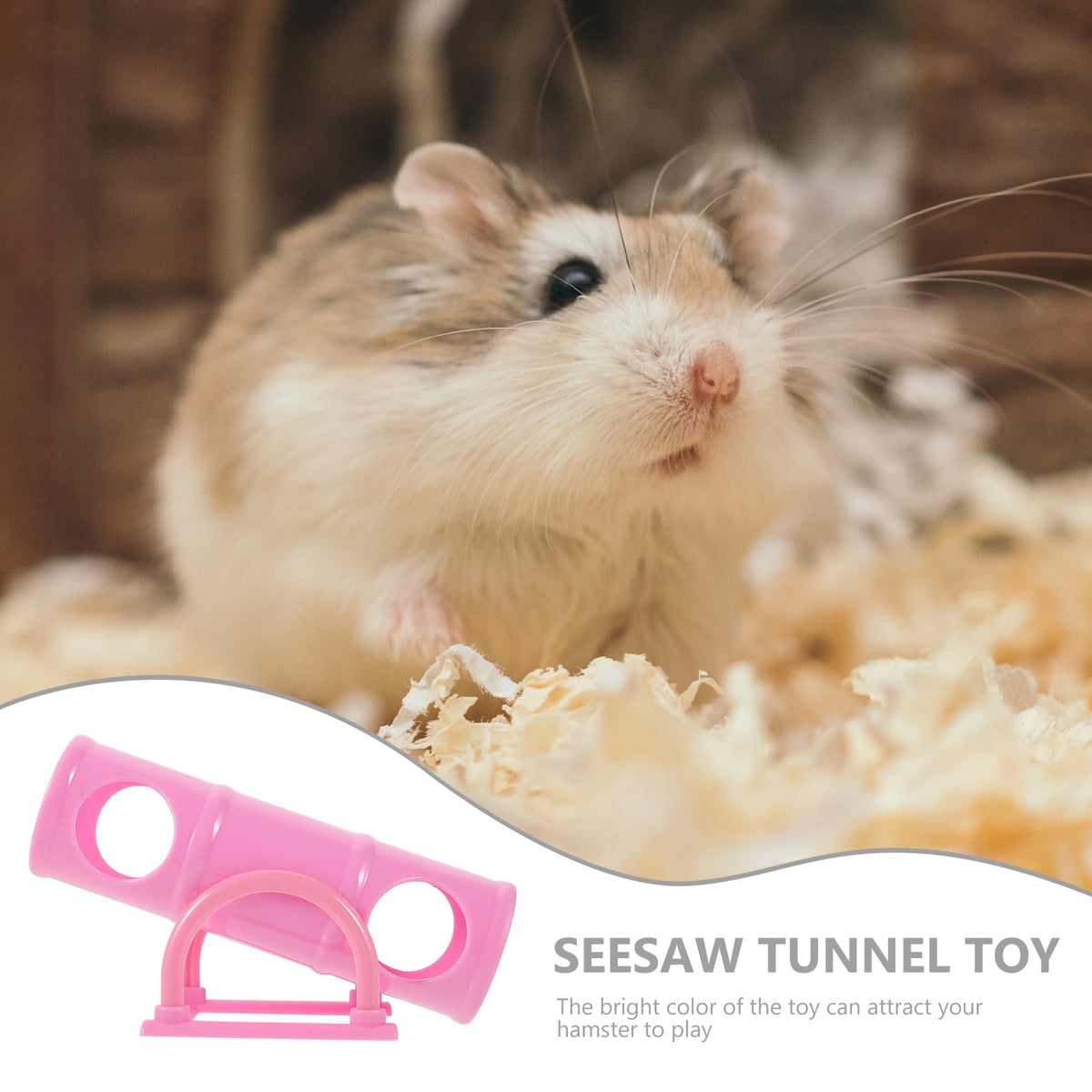 Pink Guinea Pig Toys Hamster Seesaw Pets Tunnel Small Animals