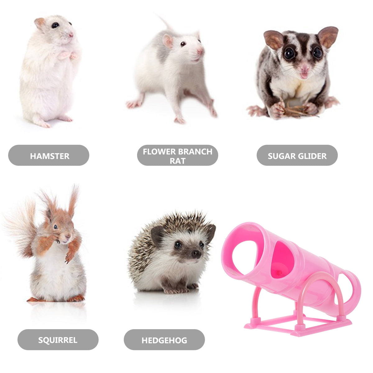 Pink Guinea Pig Toys Hamster Seesaw Pets Tunnel Small Animals