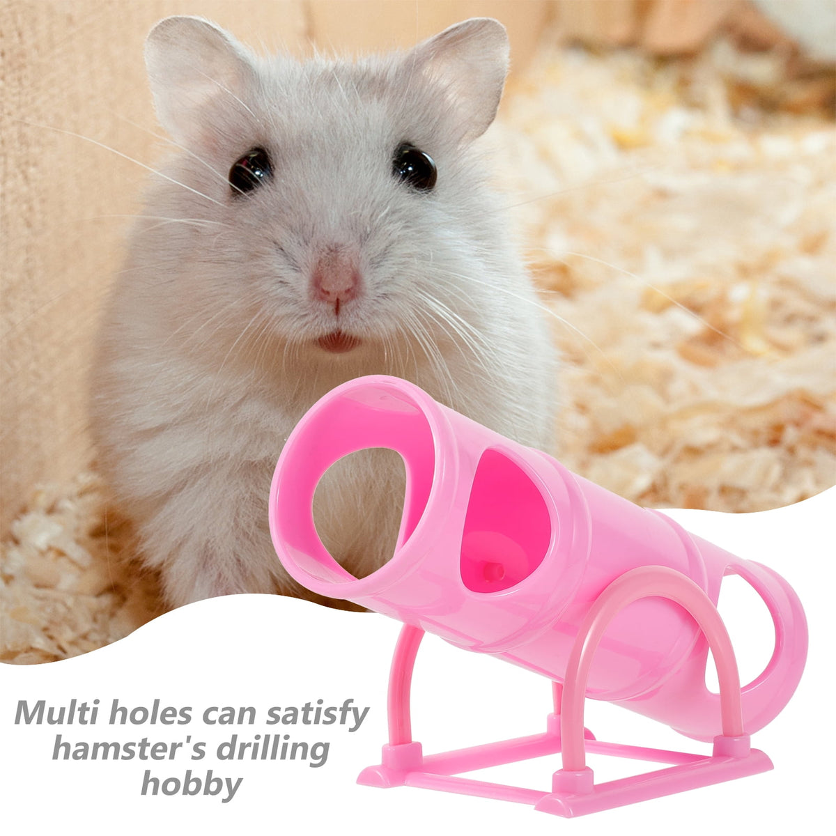 Pink Guinea Pig Toys Hamster Seesaw Pets Tunnel Small Animals