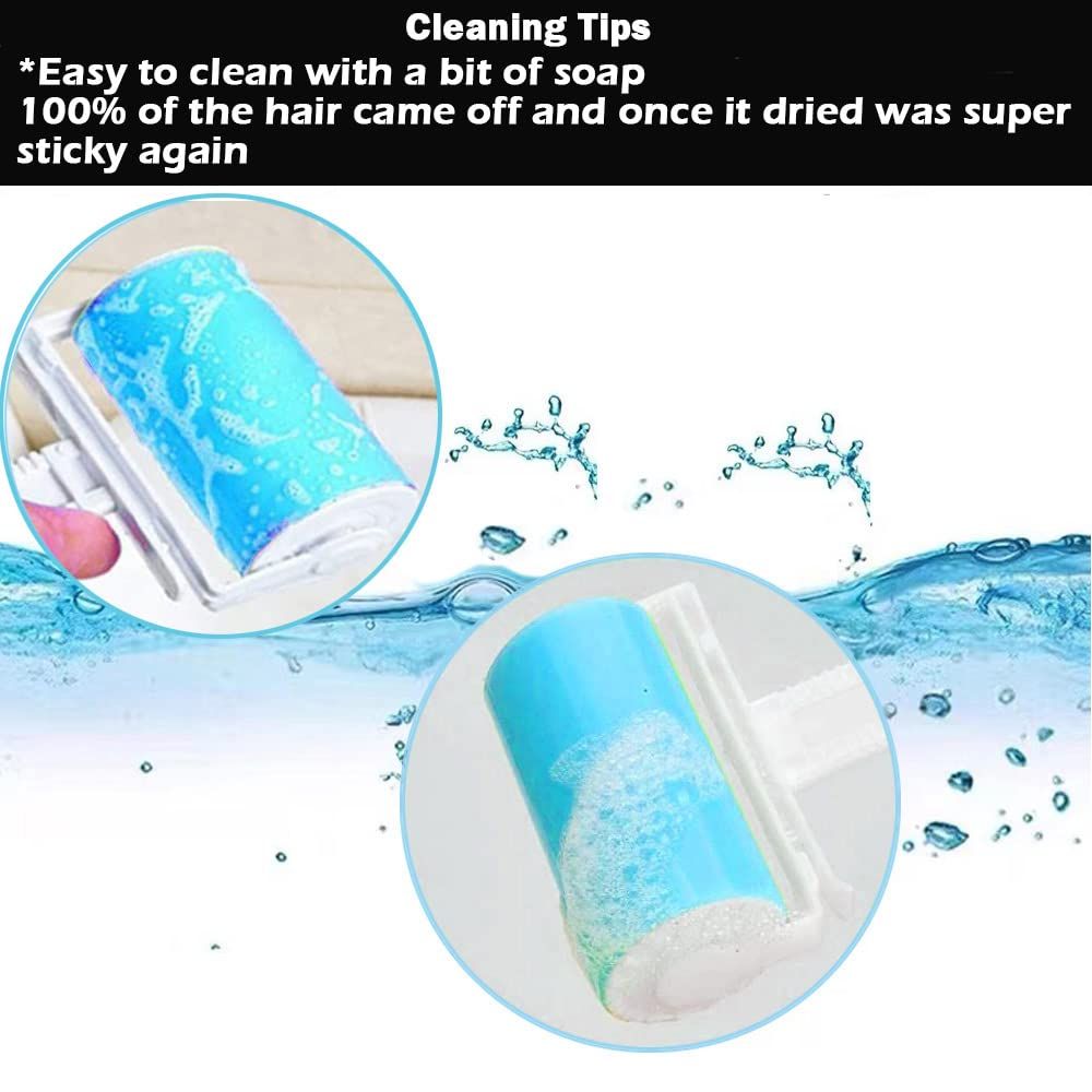 Reusable&Washable Lint Roller Pet Hair Remover Include Large and Small Size Cleaner for Clothes, Pet Hairs, Carseats Blue