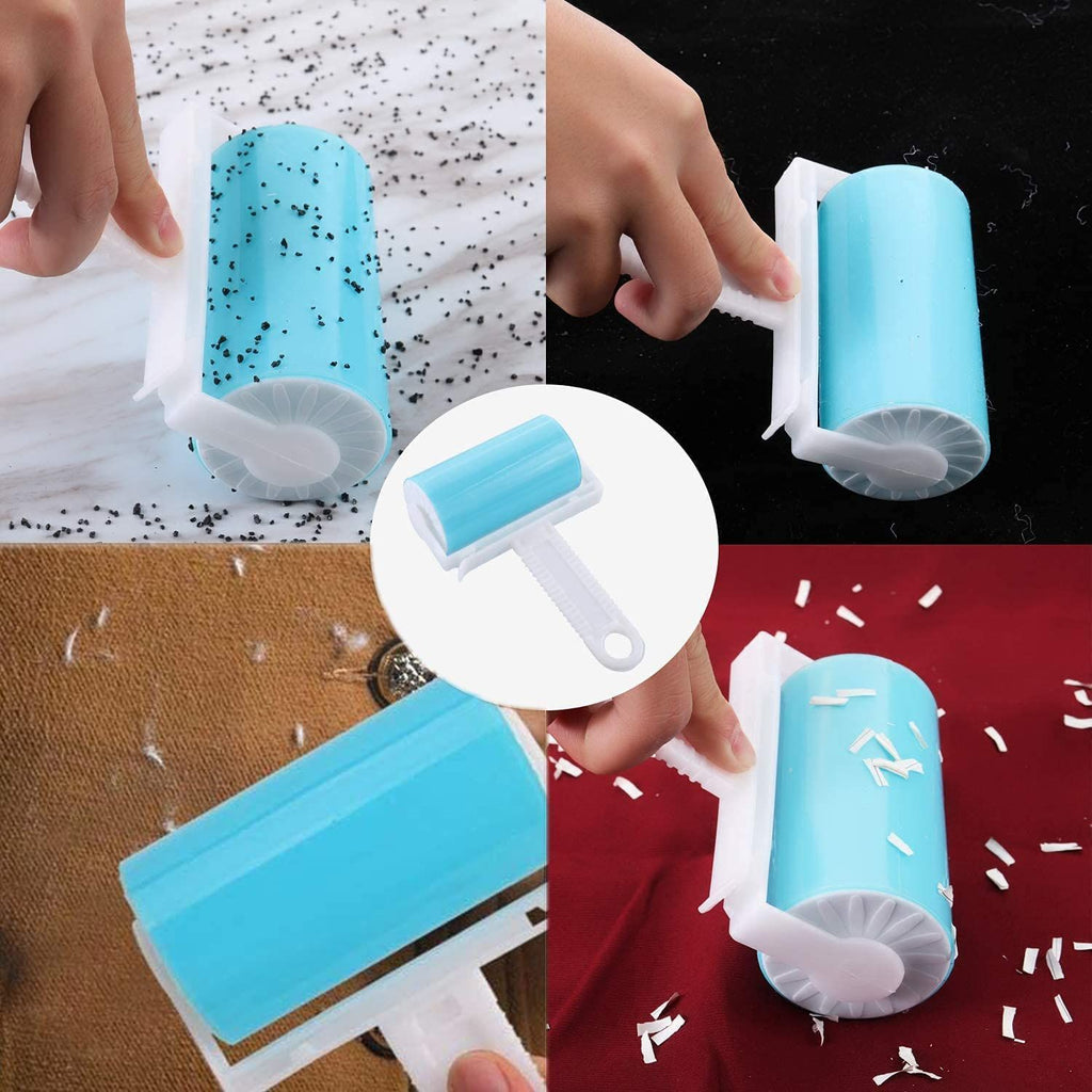 Reusable&Washable Lint Roller Pet Hair Remover Include Large and Small Size Cleaner for Clothes, Pet Hairs, Carseats Blue