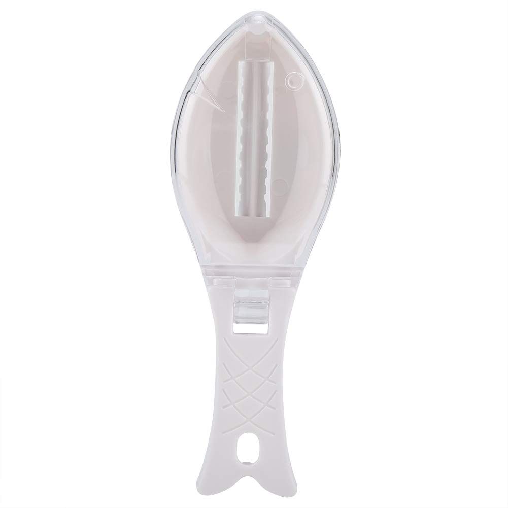 Quick Fish Scale Removal Brush Kitchen Fish Scale Planer Plastic Scraper Creative Cleaning Gadget(White)