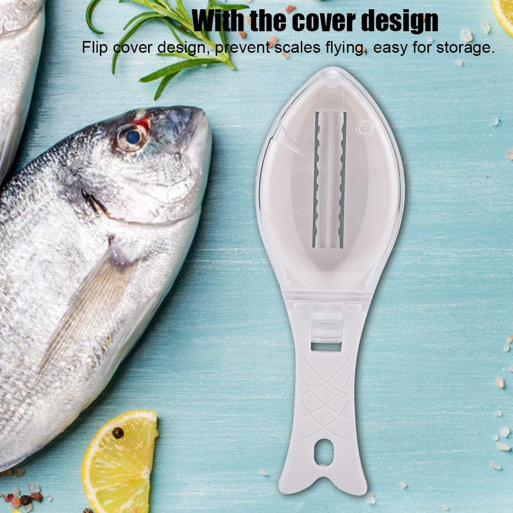 Quick Fish Scale Removal Brush Kitchen Fish Scale Planer Plastic Scraper Creative Cleaning Gadget(White)