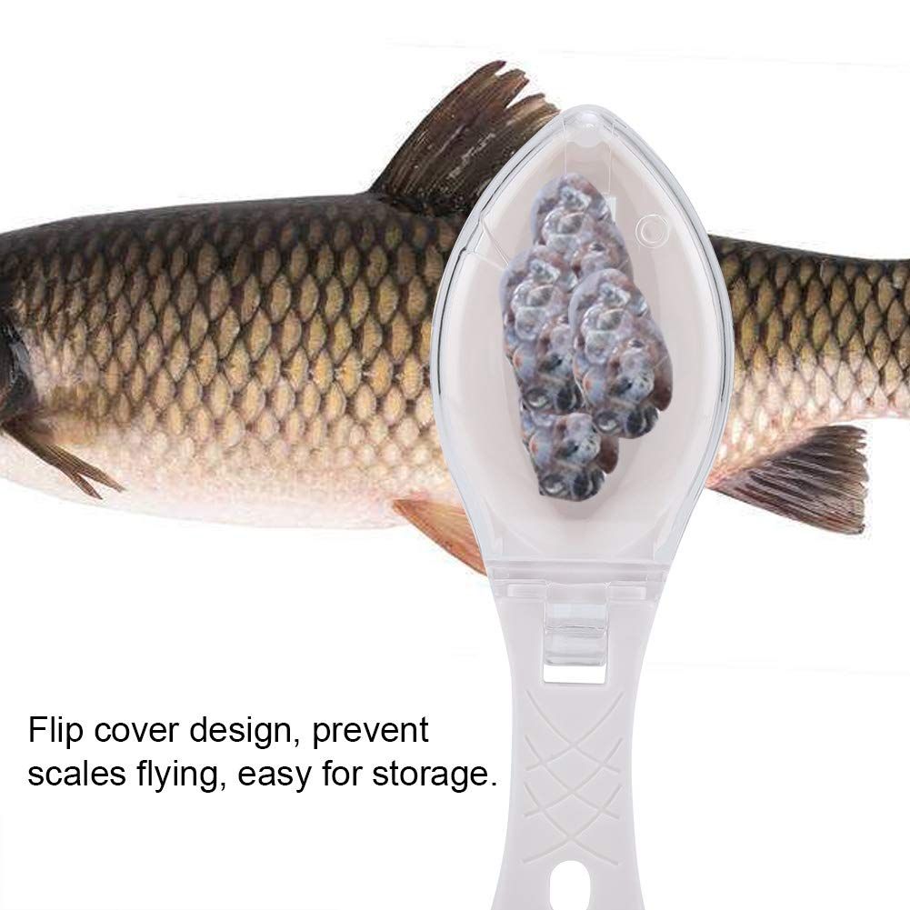 Quick Fish Scale Removal Brush Kitchen Fish Scale Planer Plastic Scraper Creative Cleaning Gadget(White)