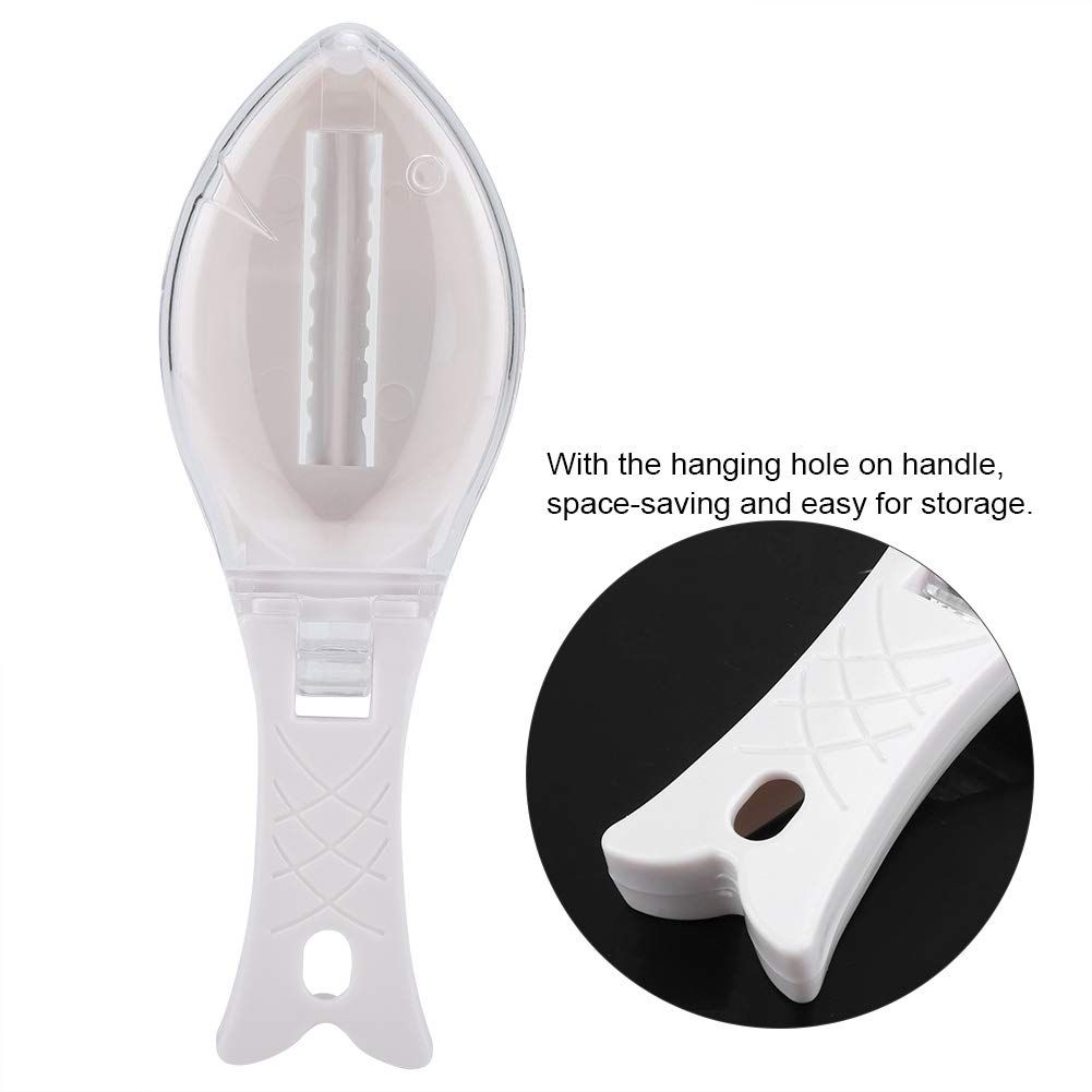Quick Fish Scale Removal Brush Kitchen Fish Scale Planer Plastic Scraper Creative Cleaning Gadget(White)