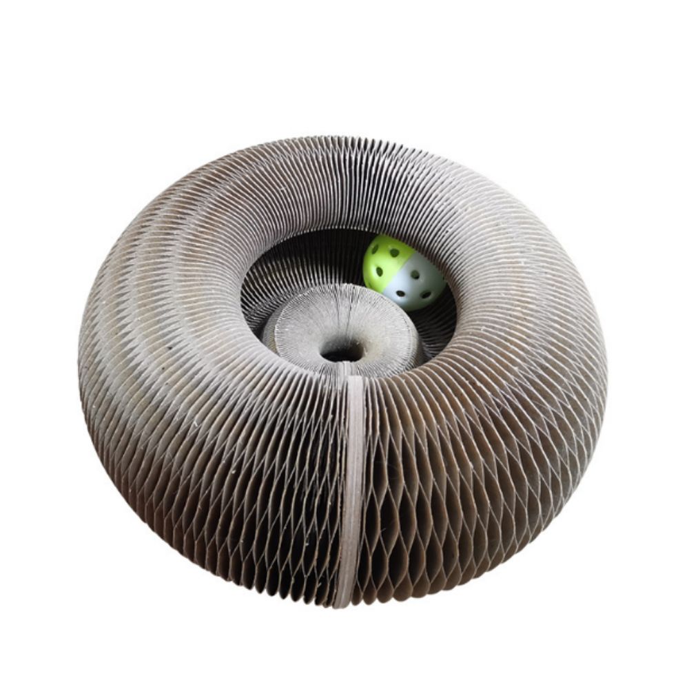 Interactive Cat Scratching Board,Cat Grinding Claw Scratching Board with a Toy Bell Ball Convenient Cat Toy Durable Recyclable