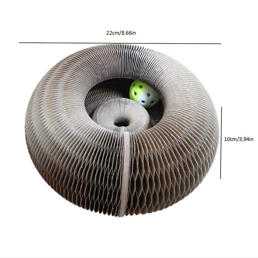 Interactive Cat Scratching Board,Cat Grinding Claw Scratching Board with a Toy Bell Ball Convenient Cat Toy Durable Recyclable