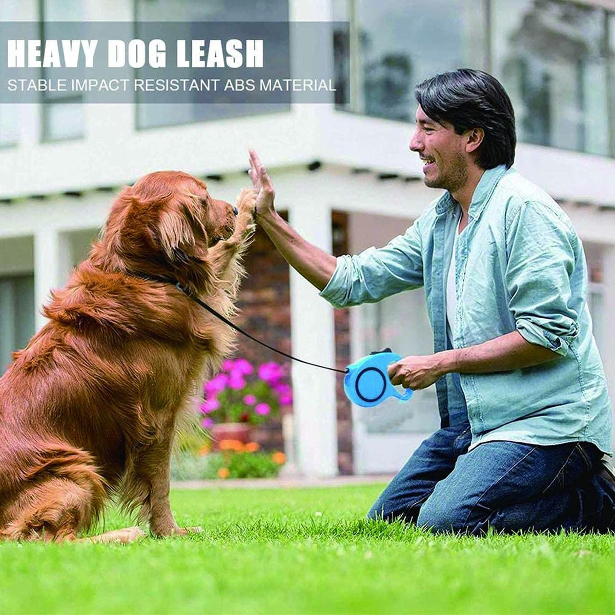 Pet Leash for Pet,12 FT Pet Walking Leash with Anti-Slip Handle,Strong Nylon Tape,Tangle-Free,One-Handed One Button Lock & Release