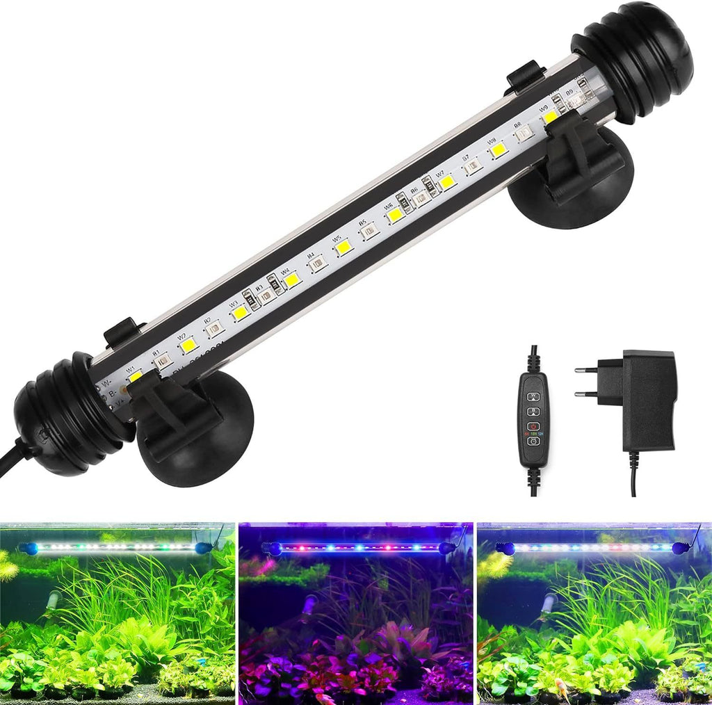 (15.35inch)Submersible Aquarium Light Underwater Fish Tank Light LED Aquarium Light Bar with Timer Auto On/Off and Dimmer Adjustable