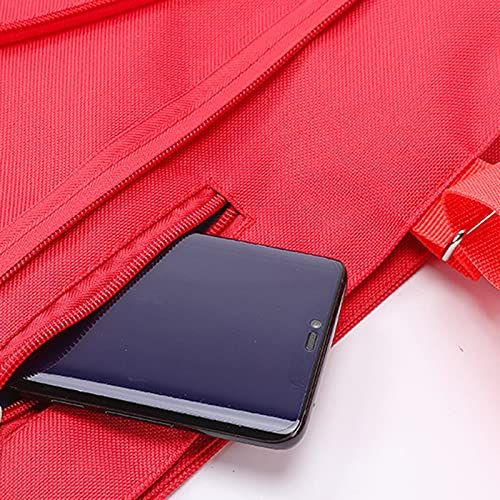 （red）Upgrade Shopping Bag with Wheels Portable Trolley Bags Grocery Cart Hand Pulling Utility with Hand Straps Folding Shopping Cart