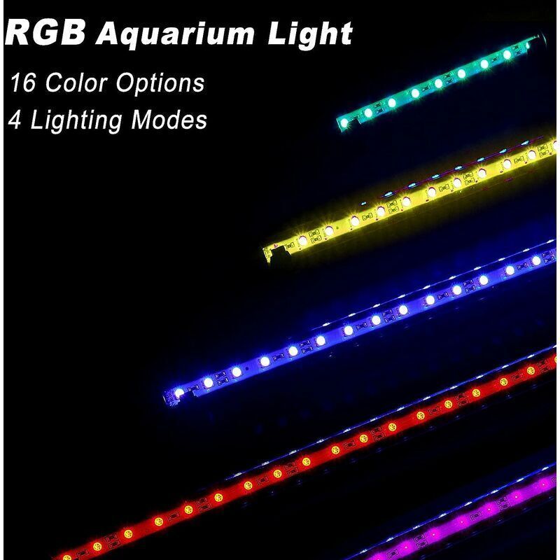 LED Aquarium, 5.8W, LED Lamp IP68 Waterproof RGB Lighting Aquarium LED, DC12V, Eclairages for Aquarium Lamp Tube Submersible for Aquarium, 48cm