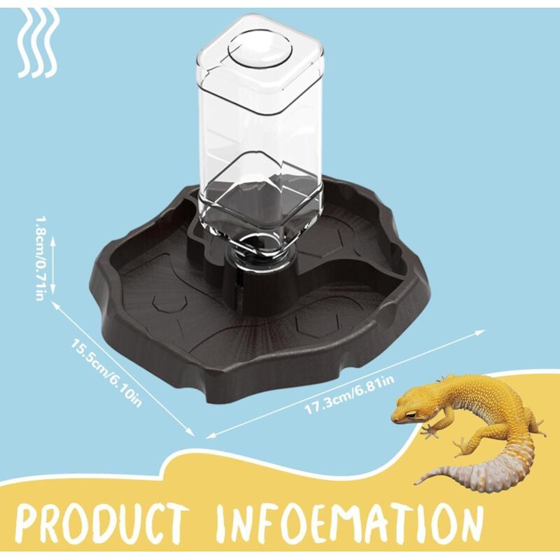 Water Bowl for Reptiles with Bottle Geckos, Snakes Lizards, Dispenser Scorpions. Bowl for Tortoises, 2 in