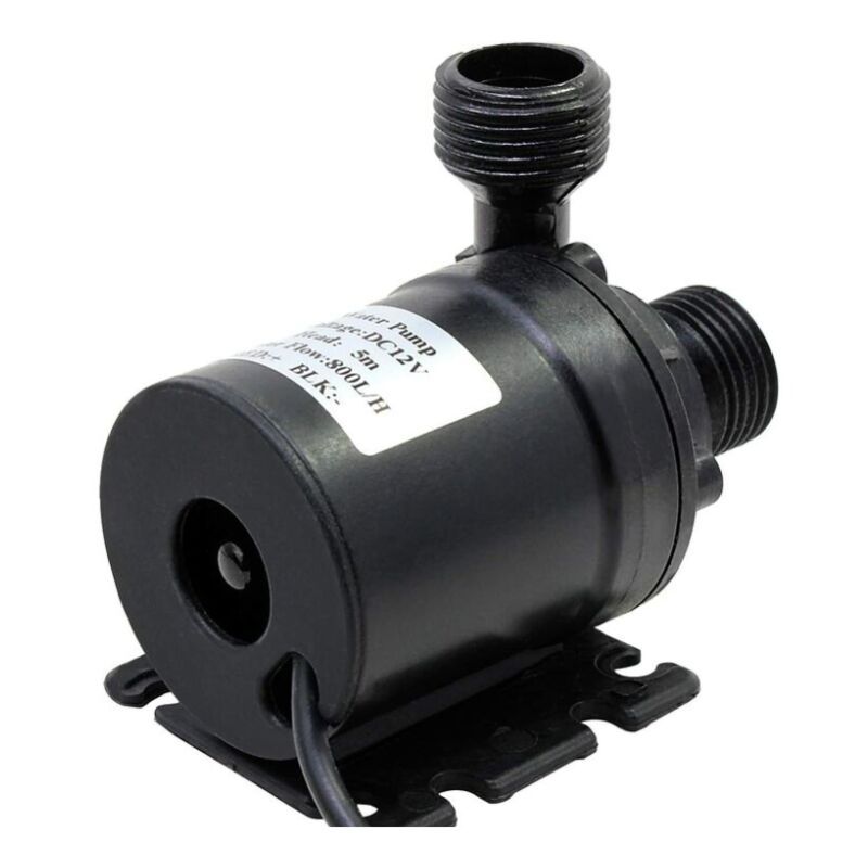 800L H Submersible Water Pump DC 12V Amphibious Pump for Pond Aquarium Solar Fountain Pool Water Circulation, 5M