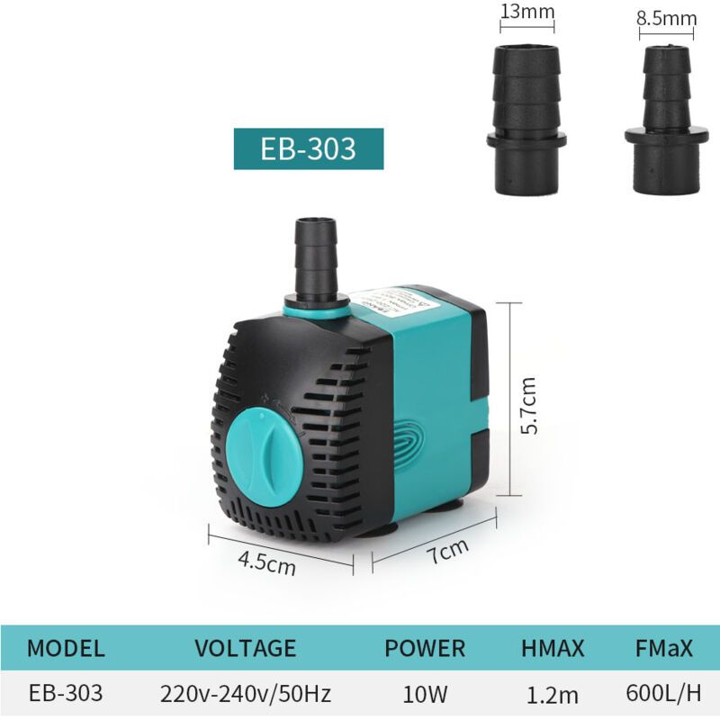 Aquarium Circulating Water Pump Fish Pond Pump Aquarium Side Suction Pump 10w