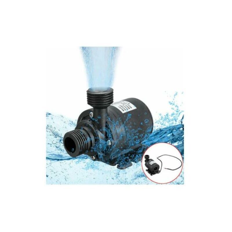 DC12V 800L H Low Noise Brushless Submersible Pump with 4 Point Nozzle and 50cm Cable, 5m