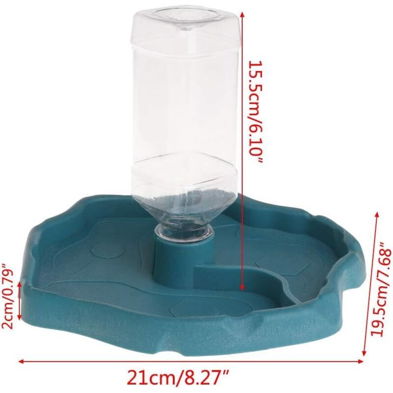 Reptile Bowl, Automatic Water Dispenser for Reptile Turtle Feeding Food Bowl Pet Bowl, LS