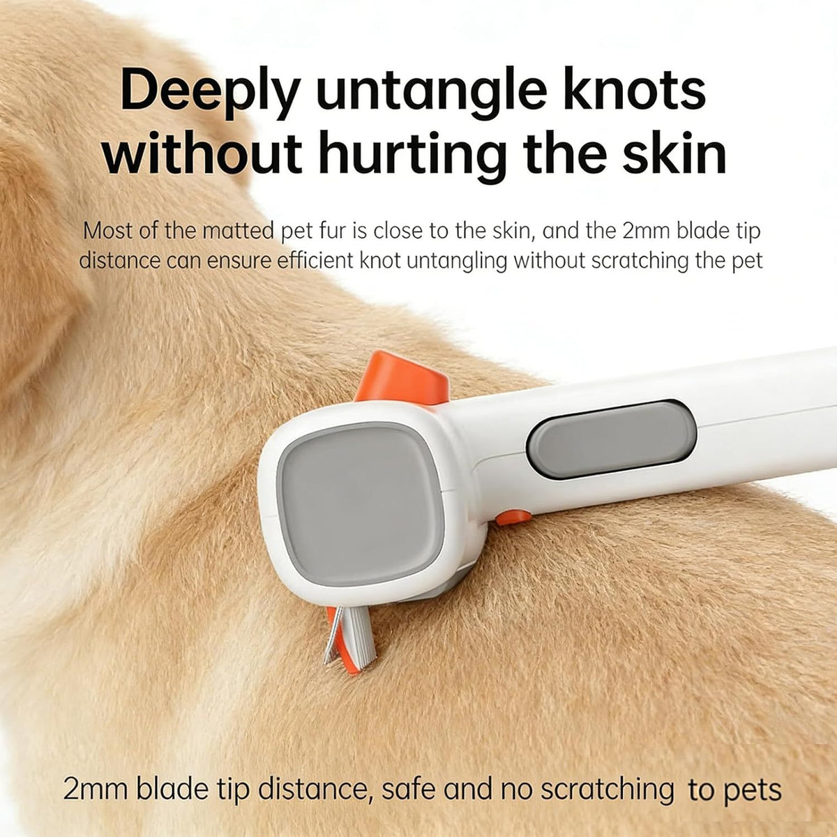 Dog and Cat Detangling Rake 2 in 1 for Undercoat and Loose Hair