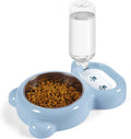 Cat Food and Water Bowl 2 in 1 with Automatic Water Dispenser Light Blue, 500 ml