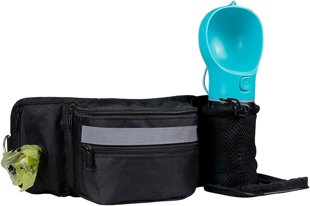 Dog Treat Training Waist Bag, Adjustable Lightweight Waist Pouch for Dog Training Walking Outdoor, Black