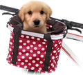 Dog Bike Basket, Foldable Bicycle Basket with Handlebar Mount, Quick Release Detachable Front Basket for Small Dogs, Pets, Shopping and Commuting