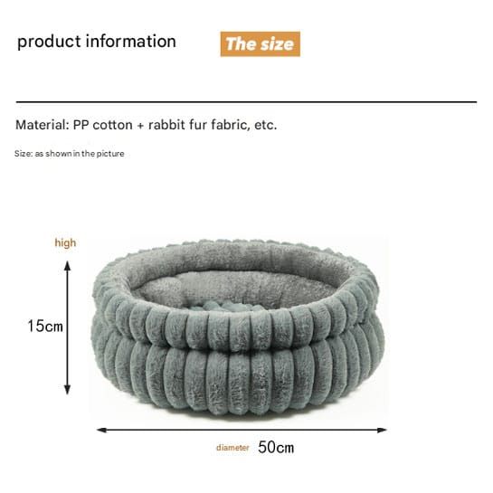 Coffee‑Coloured Plush Round Pet Bed with Removable Cushion, Size M, Thick Warm Dog & Cat Nest, Cosy Soft Sleeping Space for Small to Medium‑Sized Pets
