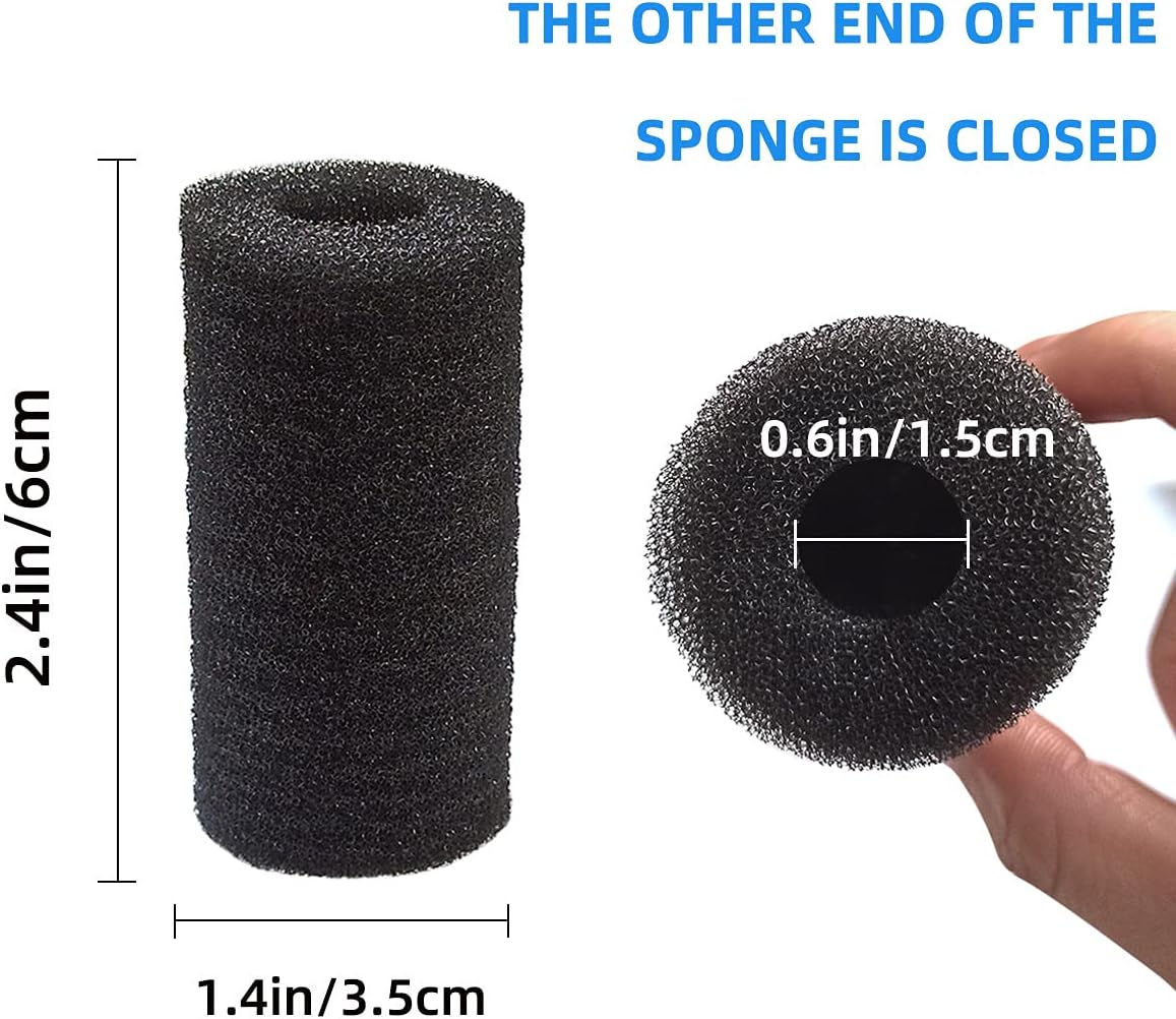 6pcs Pre-Filter Sponge, Pre Filter Foam Sponge Roll for Aquarium Fish Tank (6 x 3.5cm /2.4x1.4 inch)