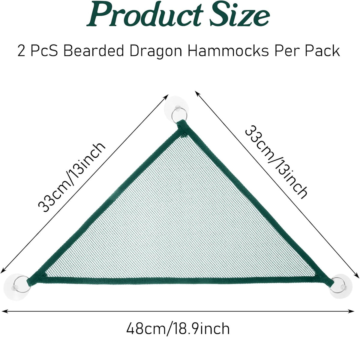 2Pcs Reptile Hammock - Breathable Mesh Bearded Dragon Hammock Lizard Tank Accessories Triangle Geckos Hammocks for Bearded Dragons Snakes Axolotls(Green)