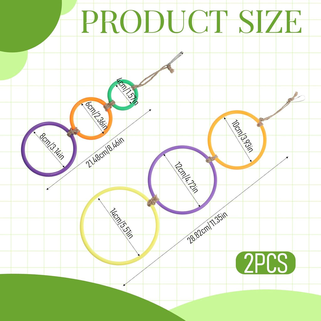 2 Pcs Snake Climbing Rings Snake Enrichment Toys for Ball Python Ball Python Tank Accessories, Reptile Enclosure Accessories Reptile Tank Accessory for Bearded Dragon, Chameleon, Lguana, Gecko, Lizard