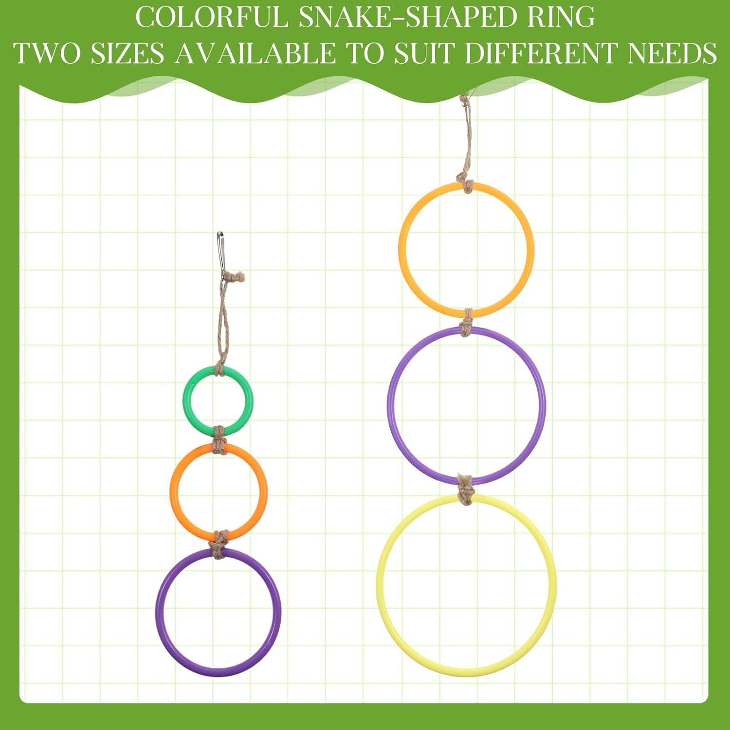 2 Pcs Snake Climbing Rings Snake Enrichment Toys for Ball Python Ball Python Tank Accessories, Reptile Enclosure Accessories Reptile Tank Accessory for Bearded Dragon, Chameleon, Lguana, Gecko, Lizard