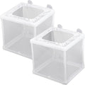 2 Pack Fish Incubator Mesh Box Aquarium, 6.3" x 5.51" x 5.91" Breeder Box for Fish Tank White Nylon Mesh Fishes Breeder Boxes for Aquarium Juvenile Fishes Separation Net Fry Hatchery with Suction Cups